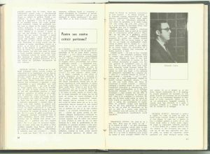 Masa rotundă a revistei: Criticii despre critică (au participat criticii George Banu, Sebastian Costin, Valentin Silvestru, Natalia Stancu, Andrei Strihan), revista Teatrul nr. 4/1972
