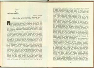 Oglinda visătoare a timpului, Revista Teatrul, nr. 8/1960