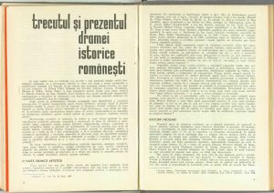 Trecutul şi prezentul dramei istorice româneşti, Revista Teatrul nr. 8/1966