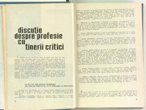Discuţie despre profesie cu tinerii critici, Revista Teatrul nr. 5/1968