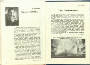 In memoriam: Todi Constantinescu (Nr. 4 - 1984)