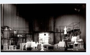 Decorul spectacolului Efectul razelor gamma asupra anemonelor (1977- Teatrul Mic)