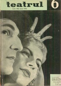 Copertă Revista Teatrul, alături de Gheorghe Dinică, numărul 6, iunie 1963. @ www.cimec.ro