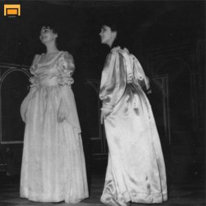 Valeria Seciu - Rosalinda, Rodica Mandache - Celia „Cum vă place” de William Shakespeare, regia: Octavian Cotescu, 1963, IATC ©UNATC