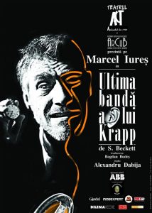 Afișul spectacolului Ultima bandă a lui Krapp, de Samuel Beckett. Teatrul Act, București, 2003. Arhiva Teatrului Act ©Teatrul Act