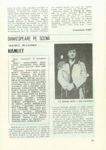 Hamlet la Teatrul Bulandra - Revista Teatrul - 1986