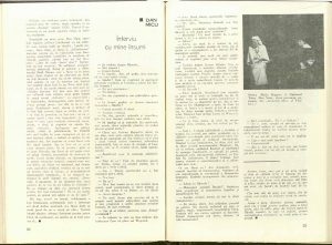 Revista Teatrul - 1977 - INTERVIU cu Florian Pittis