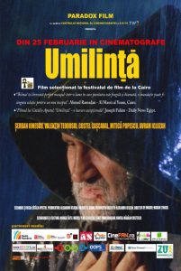 Afișul filmului Umilința, în regia lui Cătălin Apostol. Paradox Film, 2011. Afiș preluat de pe portalul cinemagia.ro, https://www.cinemagia.ro/filme/umilinta-566093/postere/805808/#gallery