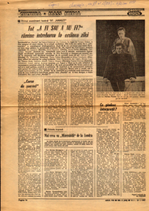 Ion Parhon, „Tot «A fi sau a nu fi?» rămâne întrebarea la ordinea zilei”, Expres Magazin, Anul 8, nr. 2, 4-21 ianuarie 1997, p. 16.