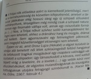 Mária Kacsir despre Troienele de Euripide – J. P. Sartre în cotidianul Előre, 4 februarie 1967
