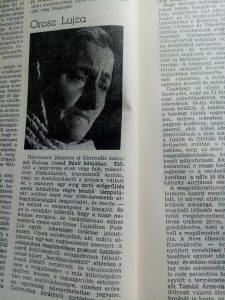 Árpád Páll Portretul actriței Lujza Orosz, apărut în anuarul revistei A Hét, 1982